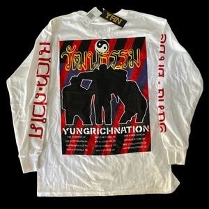 Migos YRN Yung Rich Nation Rap Long Sleeve Double Sided Graphic T Shirt NWT